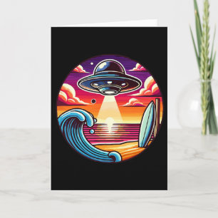 Surf Surfing Surfer Wave Ocean Sunset Outer Space  Card