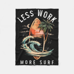 Surf Surfing Vintage Surfer  Fleece Blanket