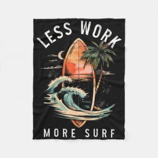 Surf Surfing Vintage Surfer Fleece Blanket