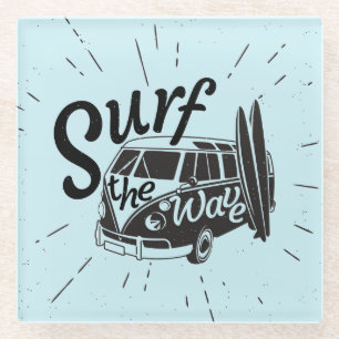 Surf The Wave Glass Coaster
