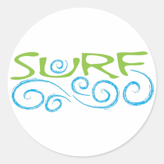 SURF Type Classic Round Sticker (Front)