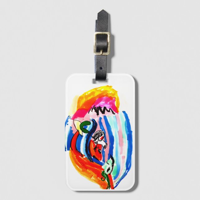 Surf up summer  luggage tag (Front Vertical)
