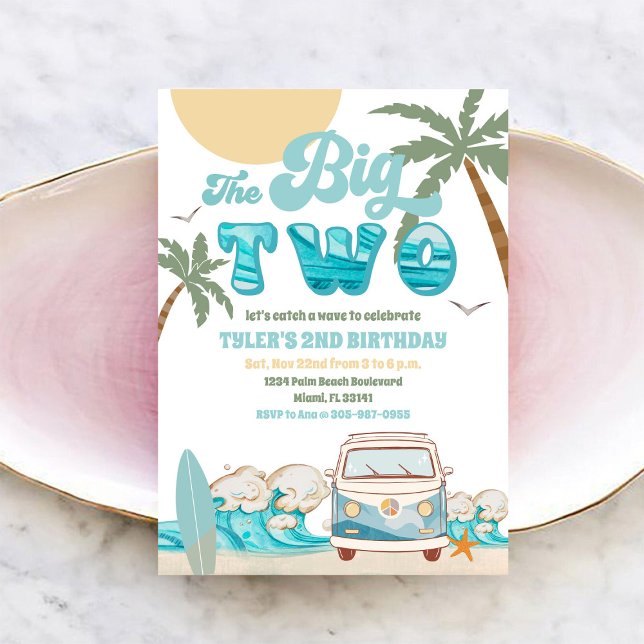 Surf Van Beach Birthday Invitation (Creator Uploaded)