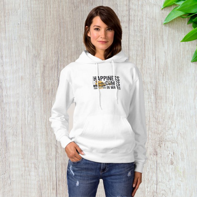 Surf Van Beach Quote Happiness Comes in Waves Hoodie (Creator Uploaded)