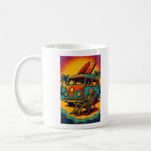 Surf Van Skeleton Sunset Coffee Mug