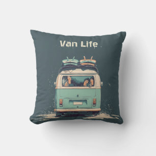 Surf Van Splash – Retro Beach Camper Cushion