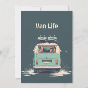 Surf Van Splash – Retro Beach Camper Holiday Card