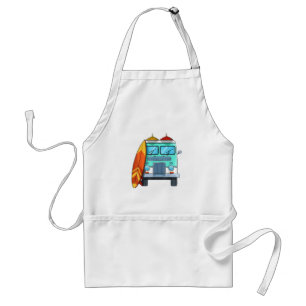 Surf Van Surfboard Palm Trees Surfing Surfer Waves Standard Apron