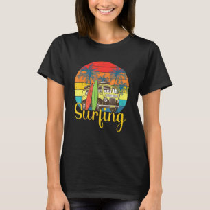 Surf Van Surfer Surfing Distressed T-Shirt