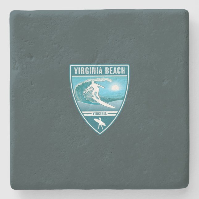 Surf Virginia Beach Virginia Stone Coaster (Front)