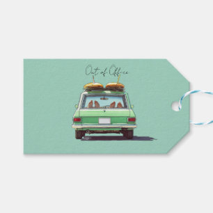 Surf Wagon Road Trip – Retro Beach Car Gift Tags