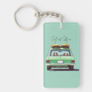 Surf Wagon Road Trip – Retro Beach Car Key Ring