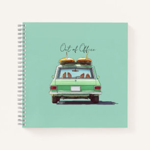 Surf Wagon Road Trip – Retro Beach Car Notebook