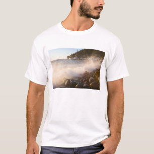 Surf washes over the cobblestones in Monument T-Shirt