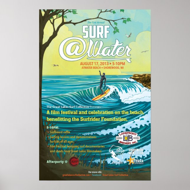Surf @Water Poster- 15" x 23" Poster (Front)
