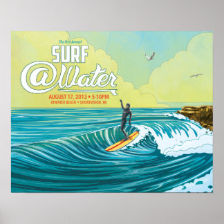 Surf @Water surfer poster- 20" x 16" Poster