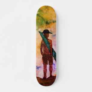 Surf Watercolor Art Skateboard