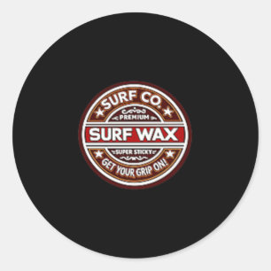 Surf Wax Club Apparel Vintage Surfing Beach Style Classic Round Sticker