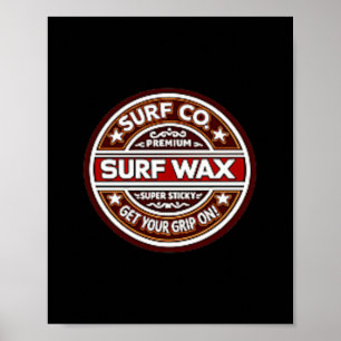 Surf Wax Club Apparel Vintage Surfing Beach Style Poster