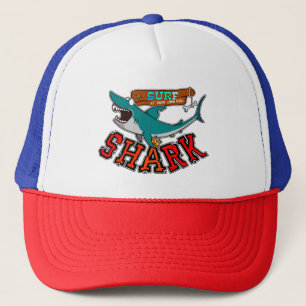 Surf with shark trucker hat