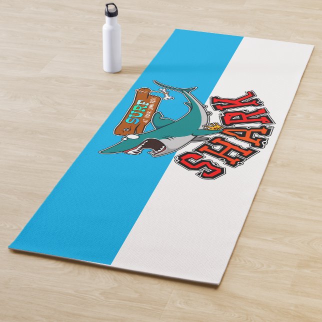 Surf with the shark yoga mat (In Situ)