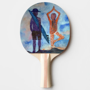 Surf Yoga Sunset Fairy Drawing Ping Pong Paddle