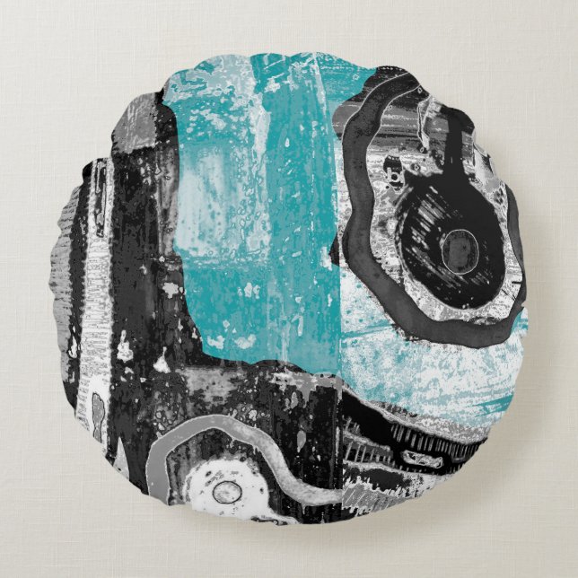 Surface Current – Abstract Flow & Structure Round  Round Cushion (Front)