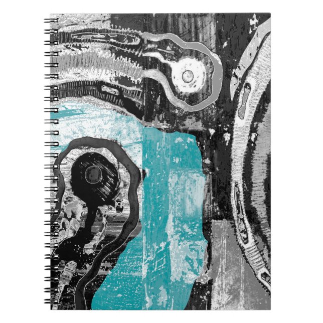 Surface Current – Abstract Flow & Structure Spiral Notebook (Front)