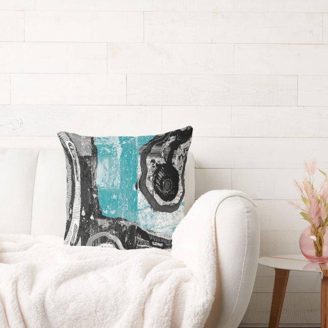 Surface Current – Abstract Flow & Structure Throw  Cushion (Couch)