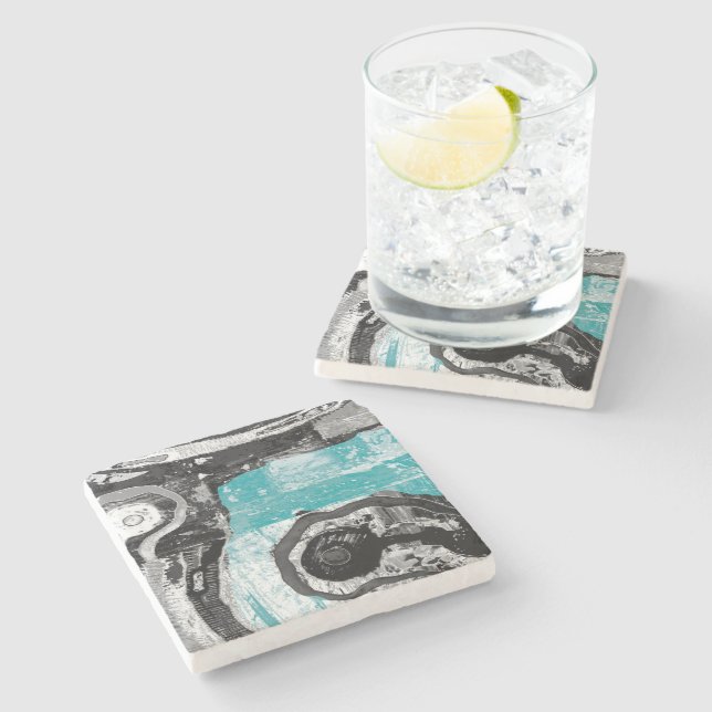 Surface Current –  Flow & Structure Necklace Stone Coaster (Side)