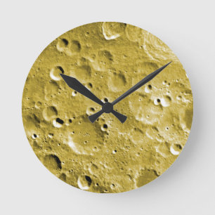 Surface of the moon round clock