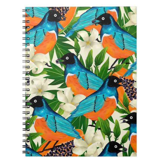 Surface pattern with papaya fruits,leaves and flow notebook (Front)