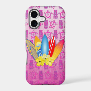 Surfboard and Hibiscus Flowers