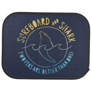 Surfboard And Shark Funny Surfer Surfing Summer Car Mat