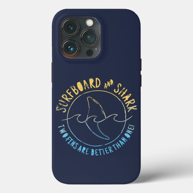Surfboard And Shark Funny Surfer Surfing Summer Case-Mate iPhone Case (Back)