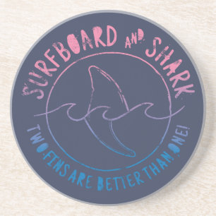 Surfboard And Shark Funny Surfer Surfing Summer Coaster