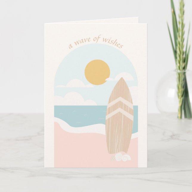 Surfboard Beach Baby Shower  Card (Front)