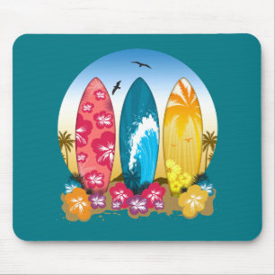 Surfboard Beach Mouse Pad