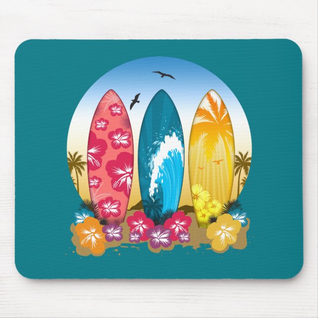 Surfboard Beach Mouse Pad (Front)