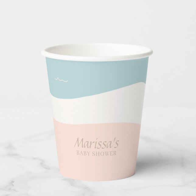 Surfboard Beach Paper Cups (Front)