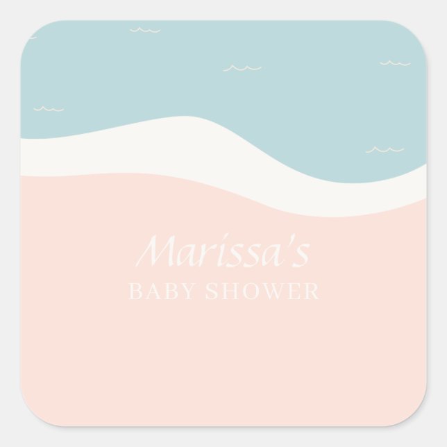 Surfboard Beach Square Stickers (Front)