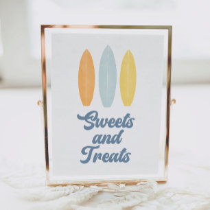 Surfboard Birthday Party Sweets and Treats Sign