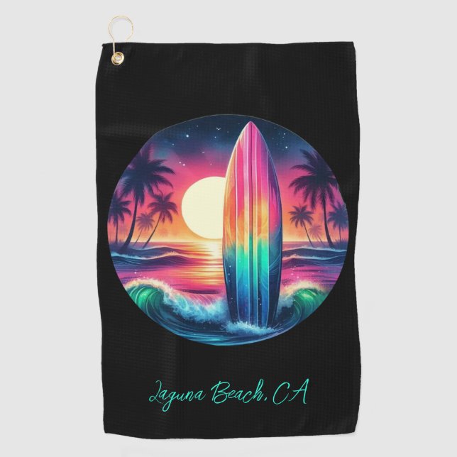 Surfboard Escape- Golf Towel (Front)