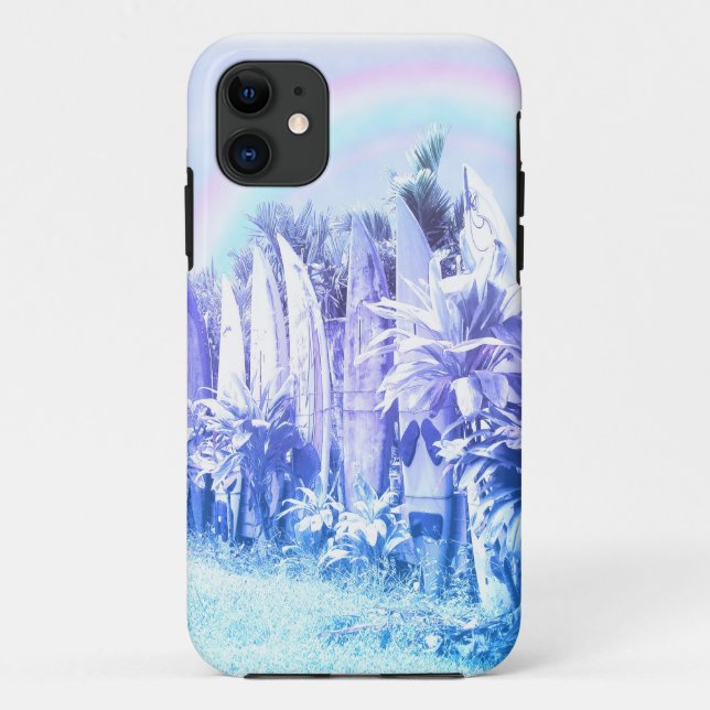Surfboard Fence in Pastel Blue Case-Mate iPhone Case (Back)