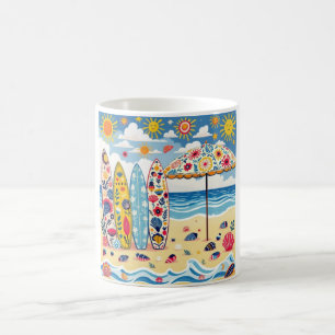 Surfboard Folk Art Mug