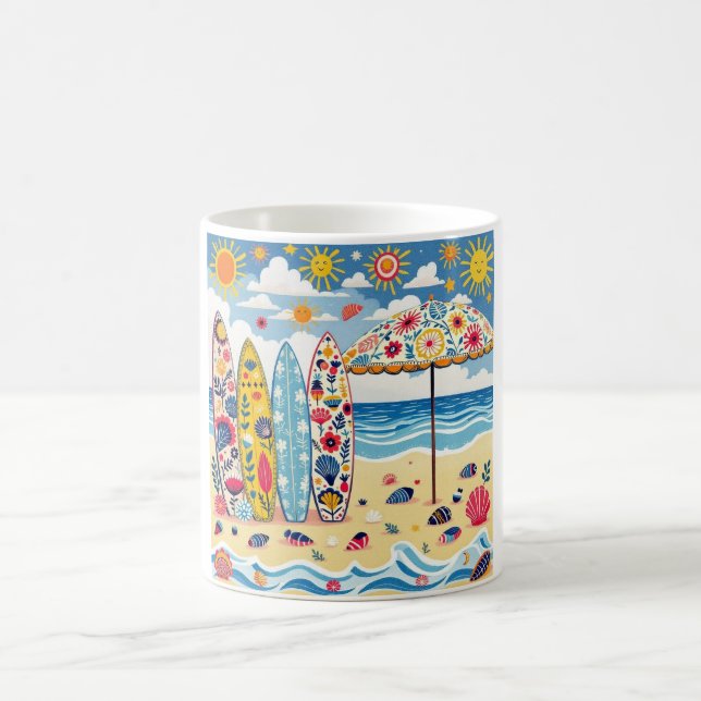 Surfboard Folk Art Mug (Center)