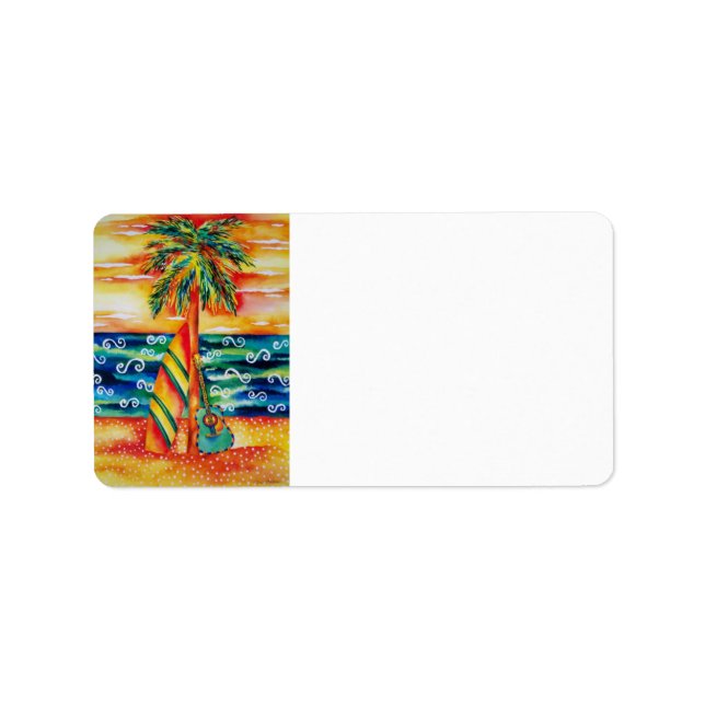 Surfboard & Guitar Address Label (Front)