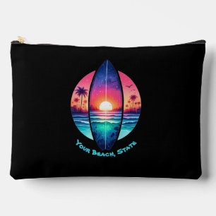 Surfboard in the Sunset Accessory Pouch