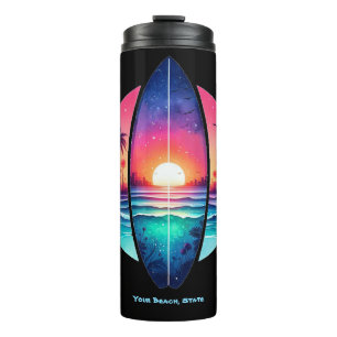 Surfboard in the Sunset Thermal Tumbler