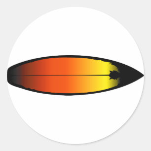 Surfboard Landscape Classic Round Sticker